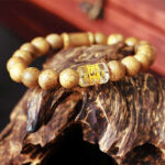 Double Tibet Agarwood Beaded Bracelets With Stone