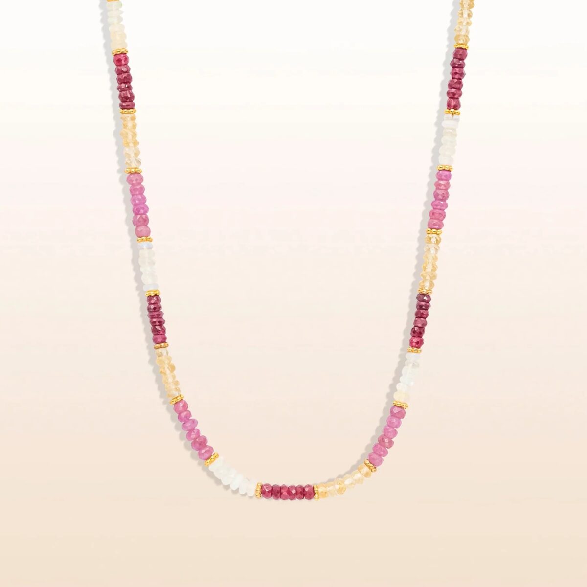 Gentle Warmth - Opal Pink Sapphire Ruby Citrine Wrap