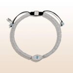 Peaceful Energy - Evil Eye Blue Topaz Silver Heishi Bracelet