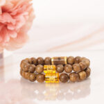 Double Tibet Agarwood Beaded Bracelets With Stone